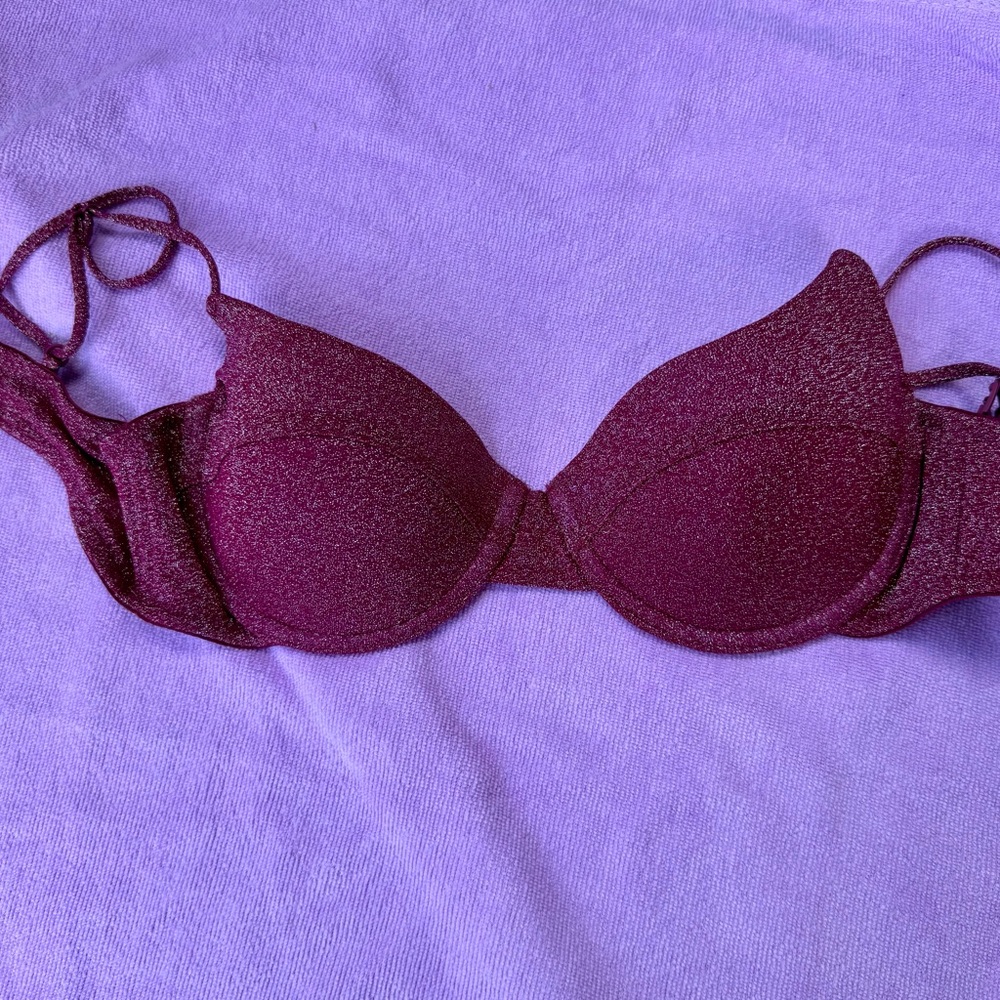 Triangl Swimwear Maroon Shimmering swim top